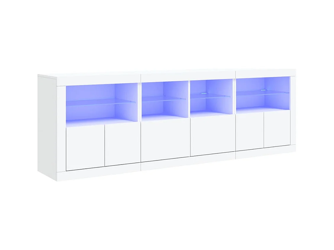 Buffet avec lumières LED blanc 202x37x67