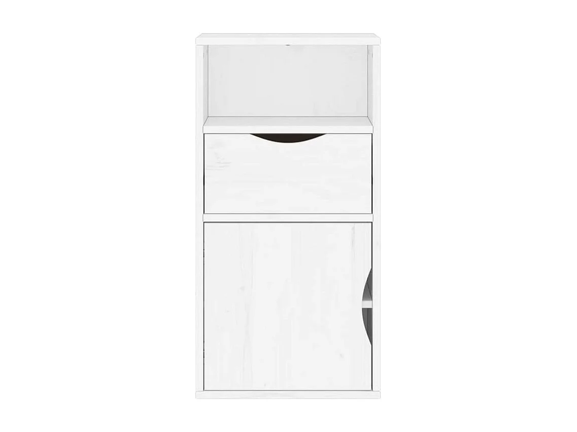 Armoire latérale tiroir ODDA blanc 40x24x79 bois massif pin
