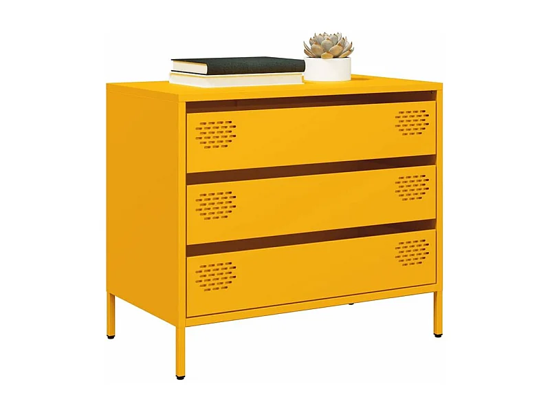 Buffet jaune moutarde 68x39x58,5 acier laminé à froid