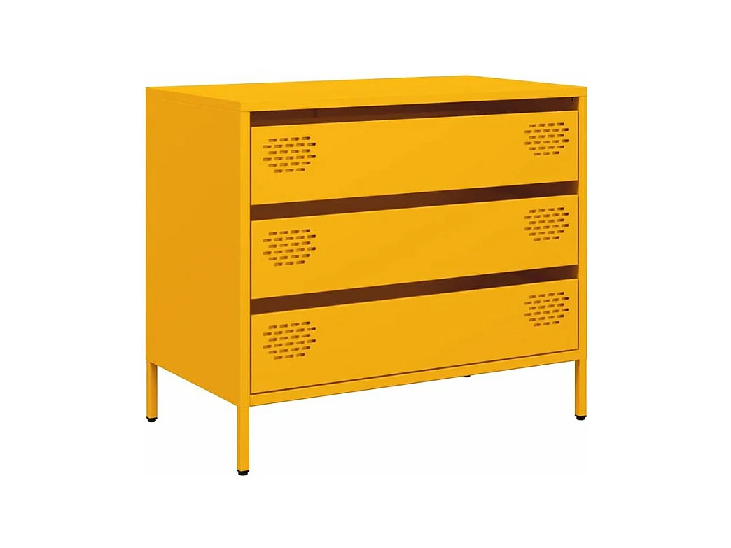 Buffet jaune moutarde 68x39x58,5 acier laminé à froid