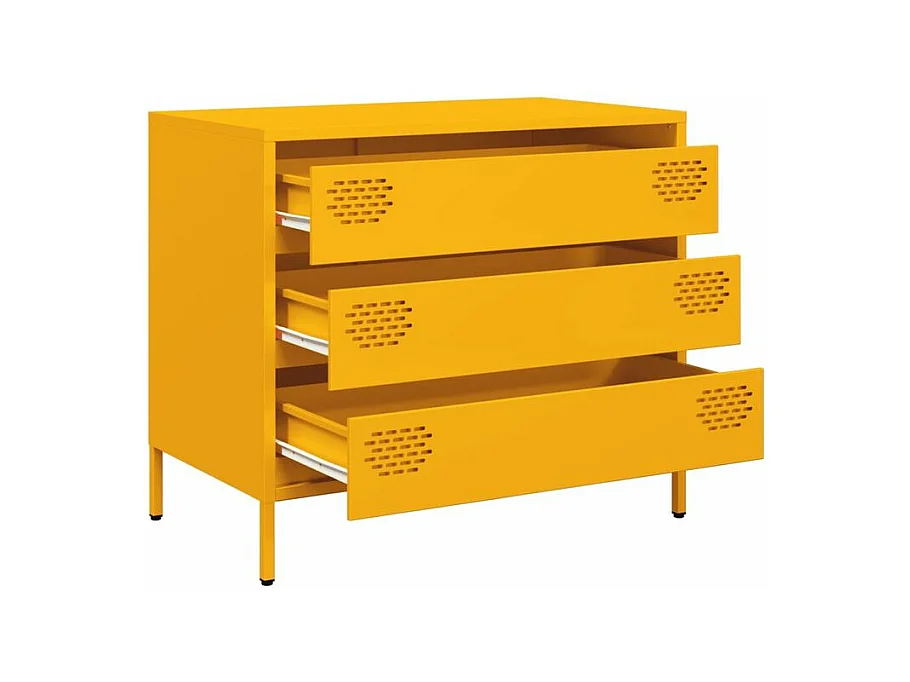 Buffet jaune moutarde 68x39x58,5 acier laminé à froid