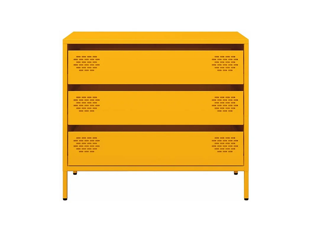 Buffet jaune moutarde 68x39x58,5 acier laminé à froid