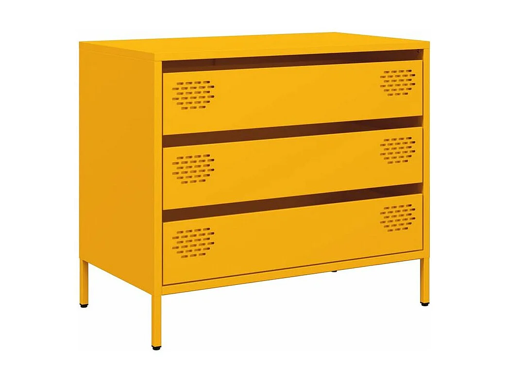 Buffet jaune moutarde 68x39x58,5 acier laminé à froid