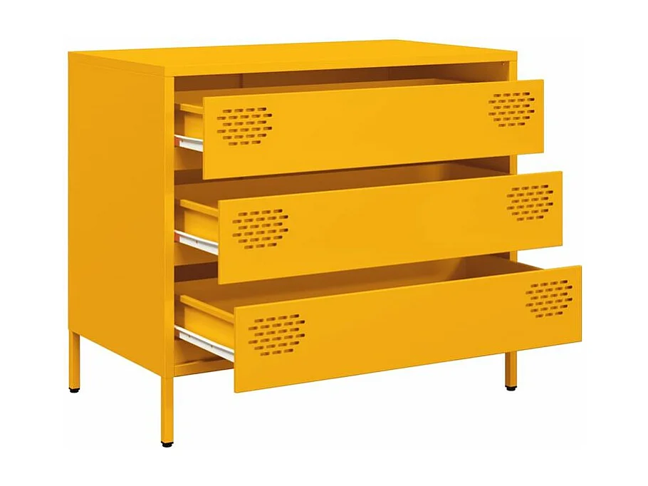 Buffet jaune moutarde 68x39x58,5 acier laminé à froid