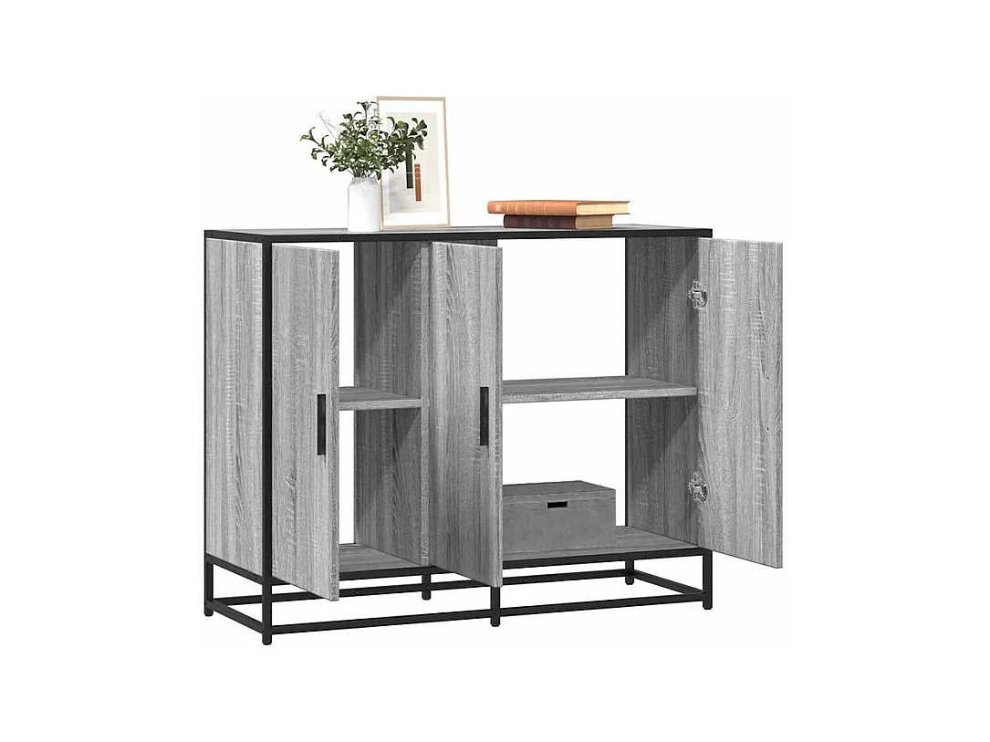 Buffet sonoma gris 94x35x76 bois d'ingénierie