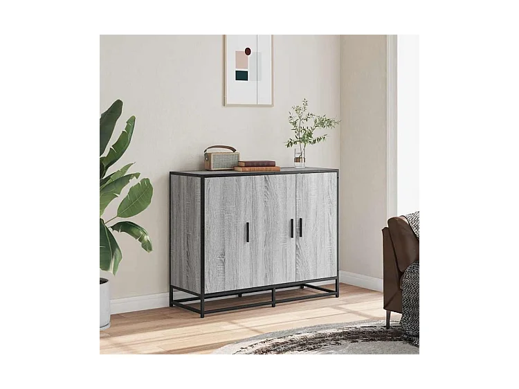Buffet sonoma gris 94x35x76 bois d'ingénierie