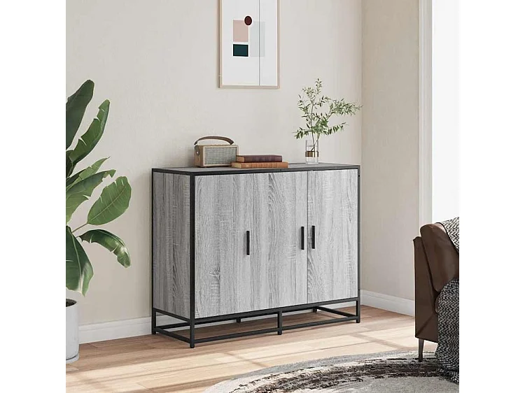 Buffet sonoma gris 94x35x76 bois d'ingénierie