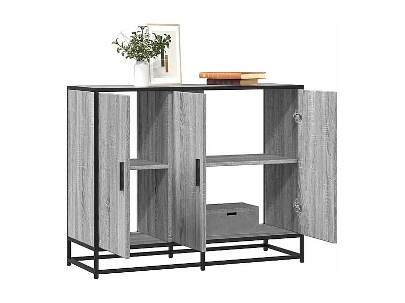 Buffet sonoma gris 94x35x76 bois d'ingénierie