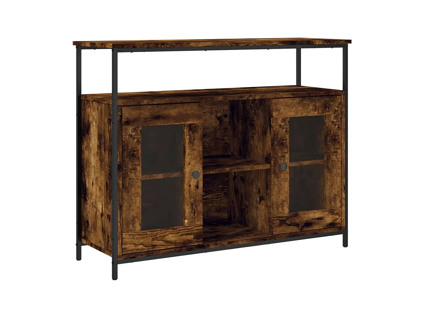 Buffet chêne fumé 100x35x80 bois d'ingénierie