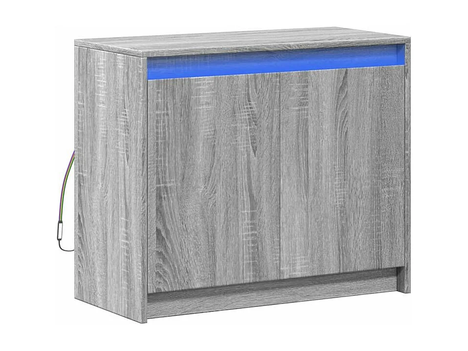 Buffet avec LED sonoma gris 72x34x61 bois d'ingénierie