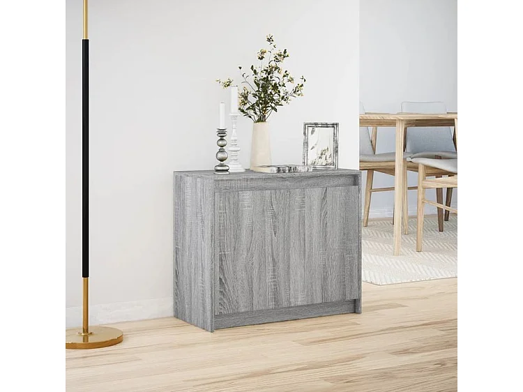 Buffet avec LED sonoma gris 72x34x61 bois d'ingénierie