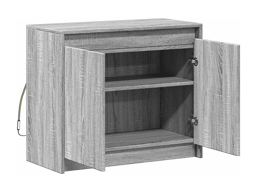 Buffet avec LED sonoma gris 72x34x61 bois d'ingénierie