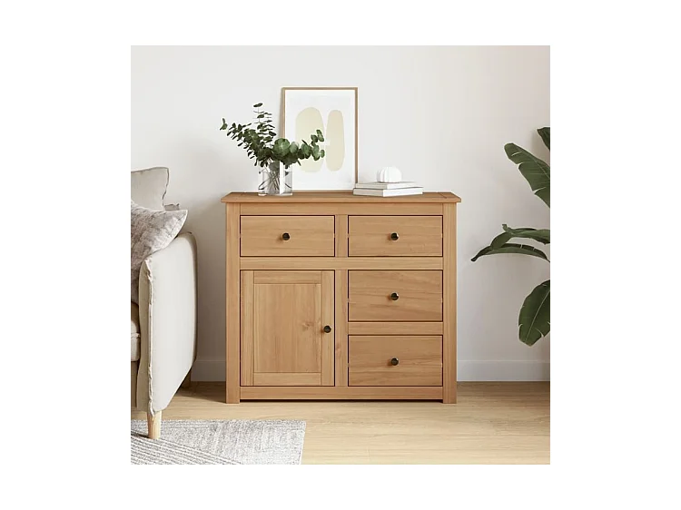 Buffet avec tiroirs Panama 93x40x80 bois massif de pin