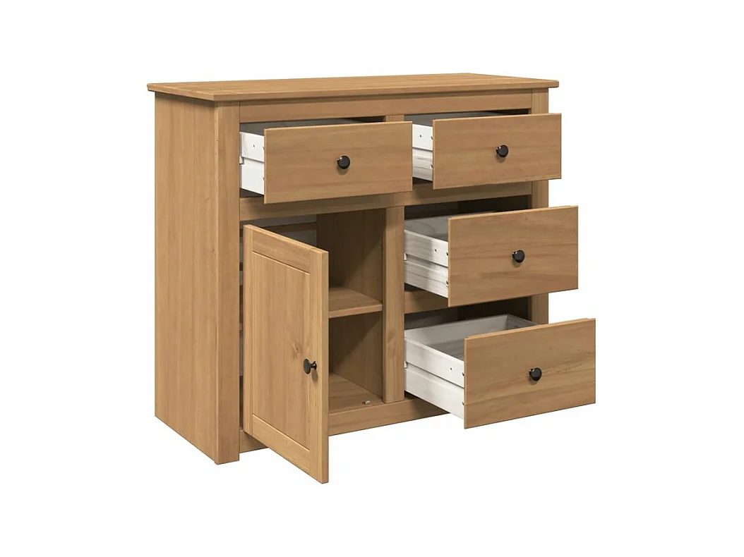 Buffet avec tiroirs Panama 93x40x80 bois massif de pin