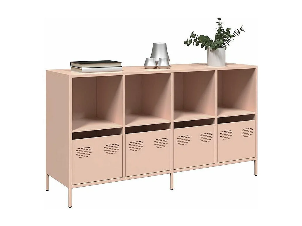 Buffet rose 135x39x73,5 acier laminé à froid