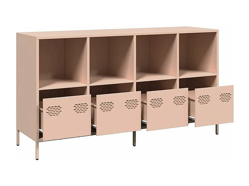 Buffet rose 135x39x73,5 acier laminé à froid