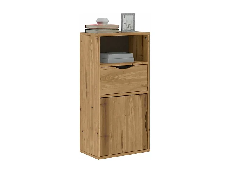 Armoire latérale avec tiroir ODDA 40x24x79 bois massif pin