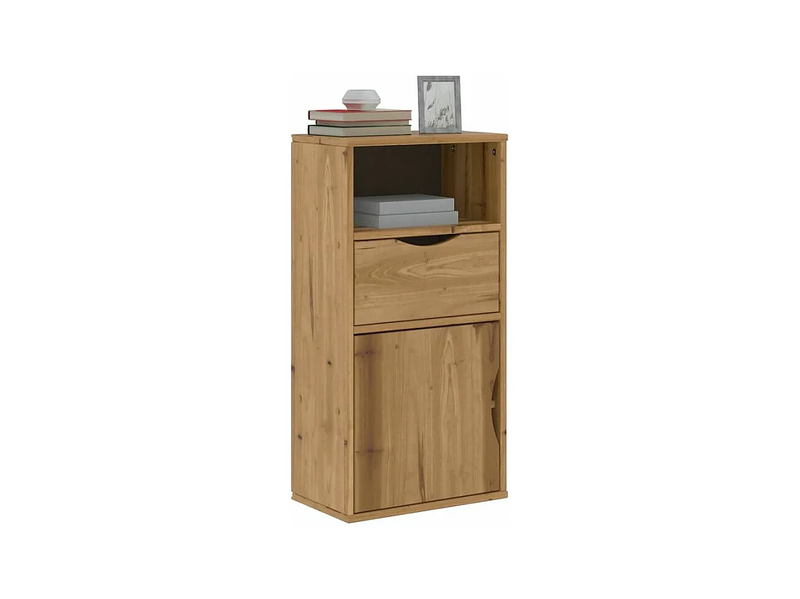 Armoire latérale avec tiroir ODDA 40x24x79 bois massif pin