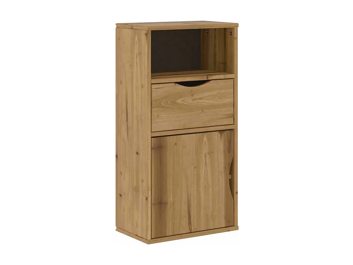 Armoire latérale avec tiroir ODDA 40x24x79 bois massif pin