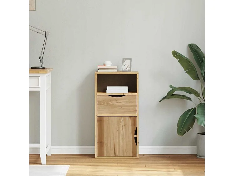 Armoire latérale avec tiroir ODDA 40x24x79 bois massif pin