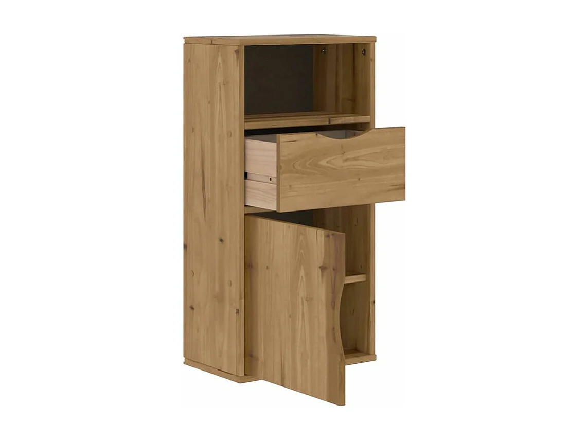 Armoire latérale avec tiroir ODDA 40x24x79 bois massif pin