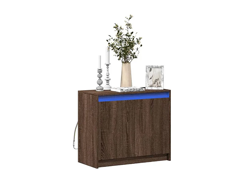 Buffet avec LED chêne marron 72x34x61 bois d'ingénierie