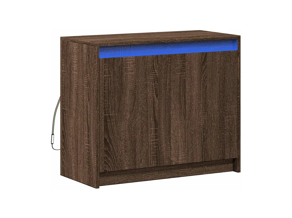 Buffet avec LED chêne marron 72x34x61 bois d'ingénierie
