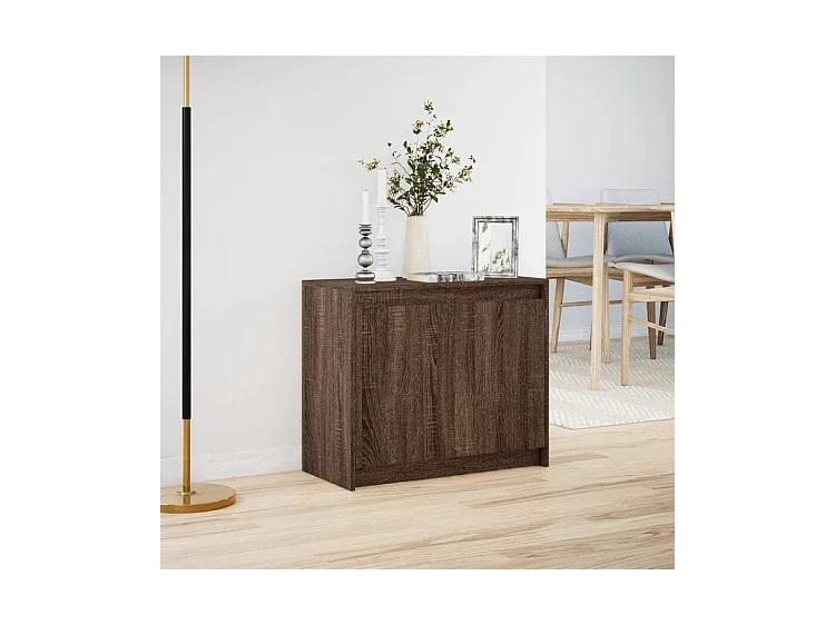 Buffet avec LED chêne marron 72x34x61 bois d'ingénierie