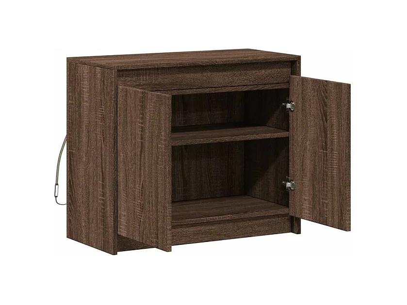 Buffet avec LED chêne marron 72x34x61 bois d'ingénierie