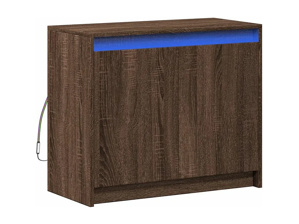 Buffet avec LED chêne marron 72x34x61 bois d'ingénierie