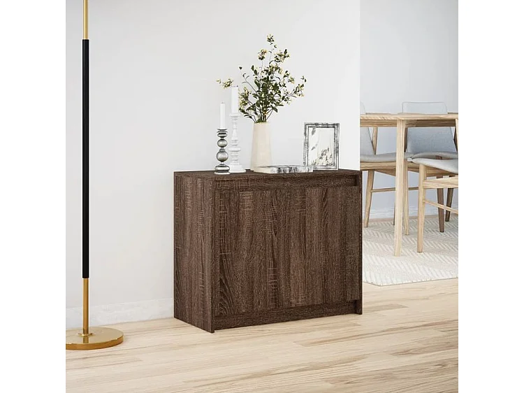 Buffet avec LED chêne marron 72x34x61 bois d'ingénierie