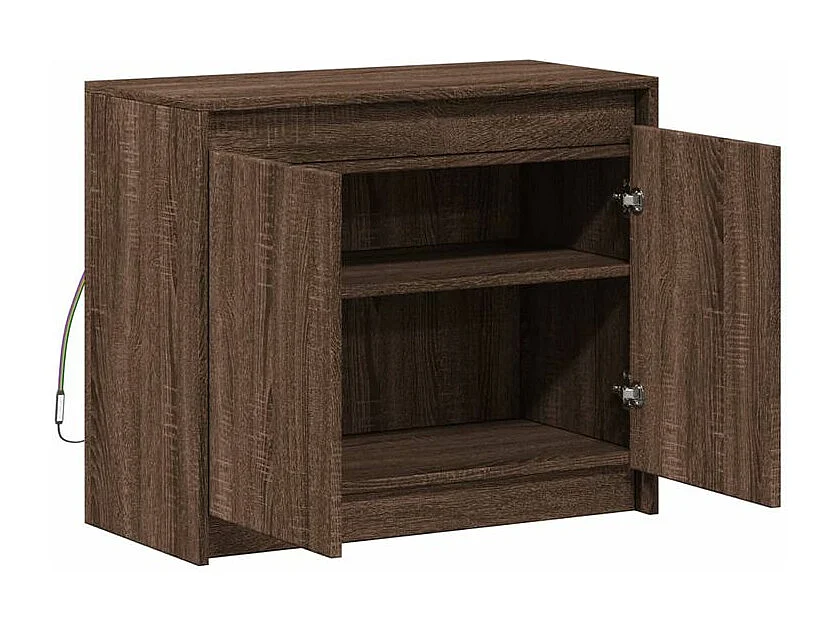 Buffet avec LED chêne marron 72x34x61 bois d'ingénierie