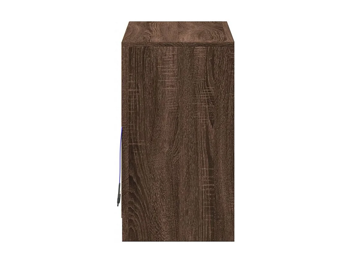 Buffet avec LED chêne marron 72x34x61 bois d'ingénierie