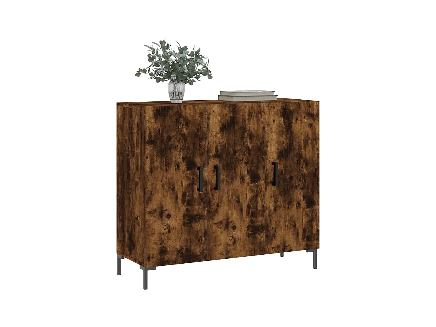Buffet chêne fumé 90x34x80 bois d'ingénierie