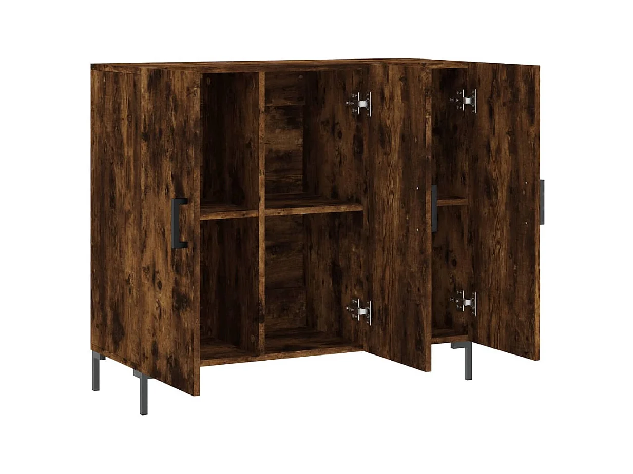 Buffet chêne fumé 90x34x80 bois d'ingénierie