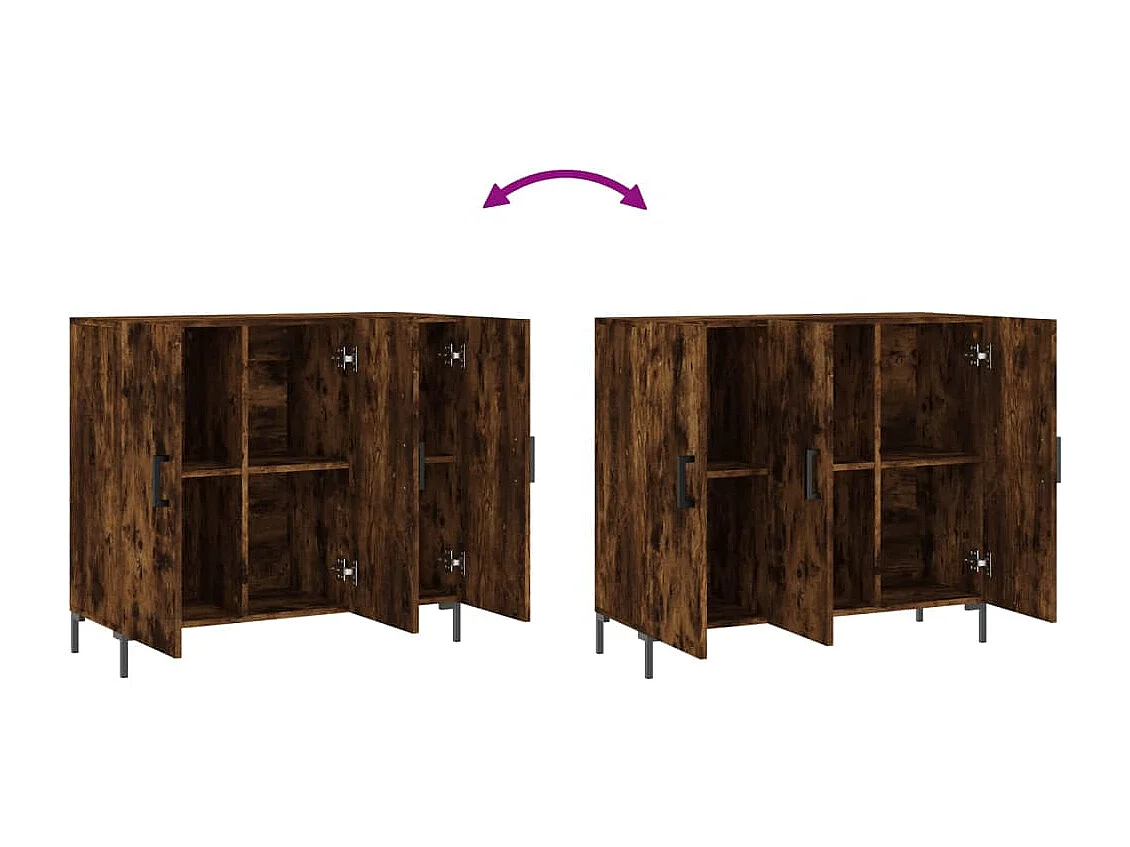 Buffet chêne fumé 90x34x80 bois d'ingénierie