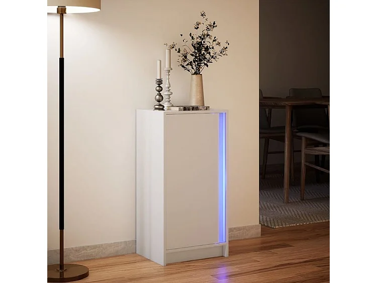 Buffet avec LED blanc 42,5x34x85 bois d'ingénierie