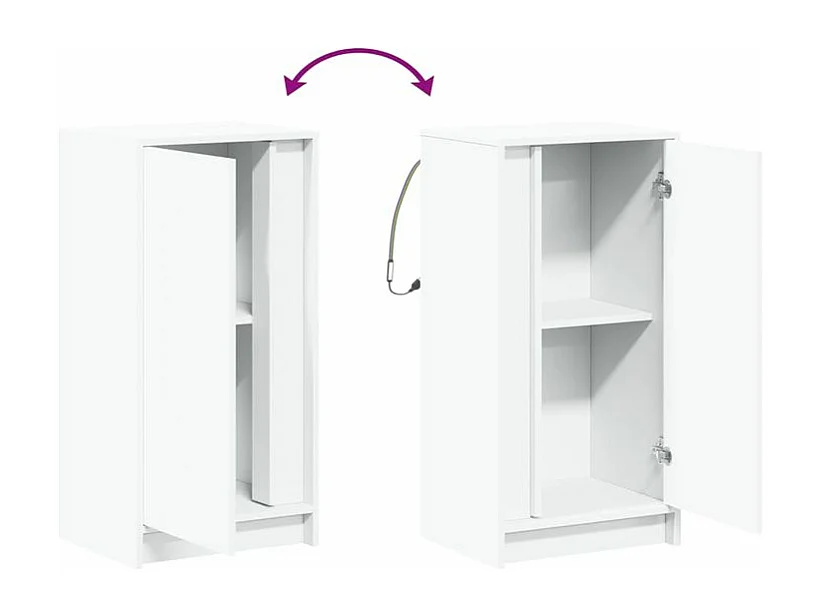 Buffet avec LED blanc 42,5x34x85 bois d'ingénierie