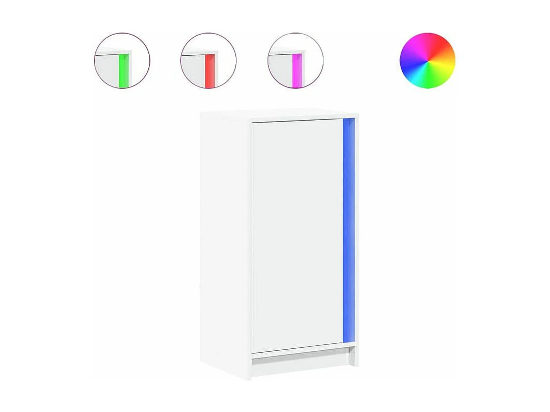 Buffet avec LED blanc 42,5x34x85 bois d'ingénierie