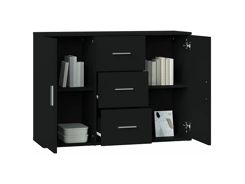 Buffet Noir 91x29,5x65 Bois d'ingénierie