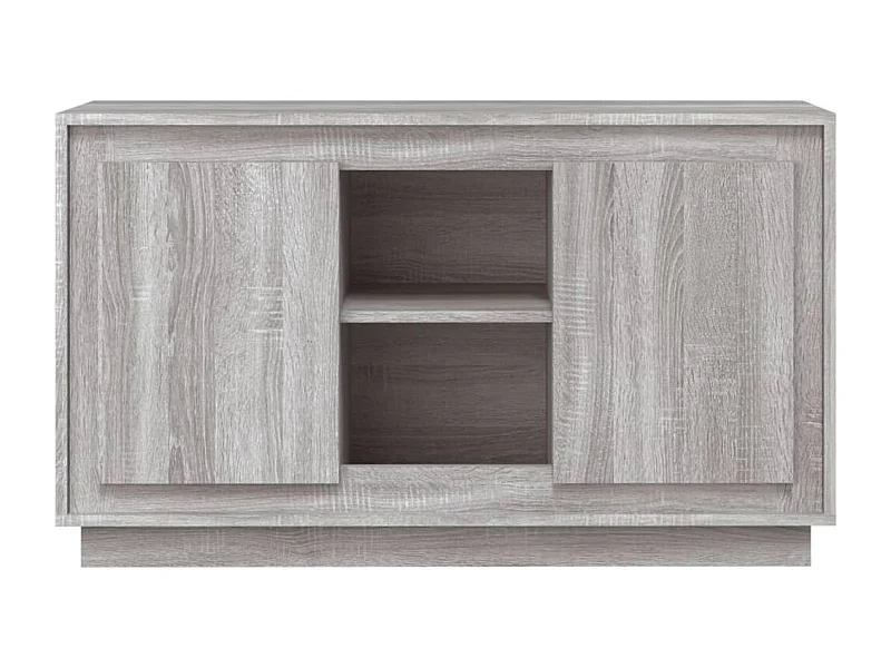 Petit buffet 2 portes 1 étagère extérieure 102cm – Modèle Novila-Couleur Chêne gris
