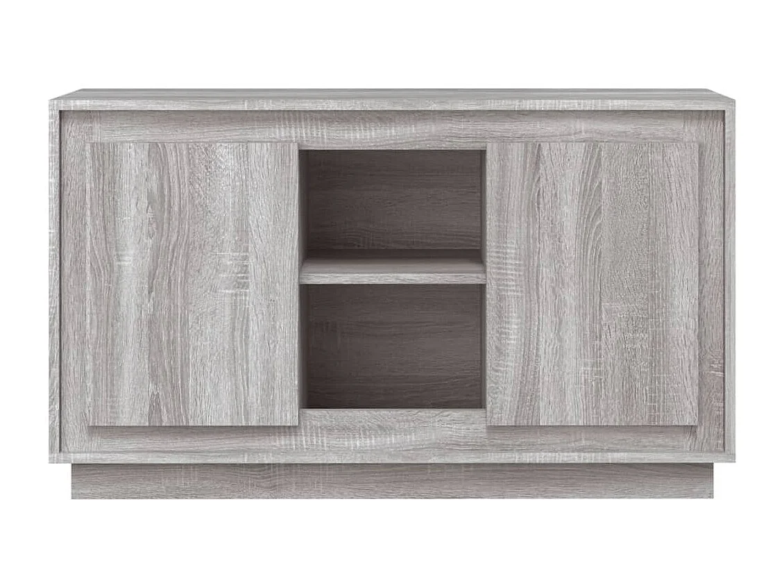 Petit buffet 2 portes 1 étagère extérieure 102cm – Modèle Novila-Couleur Chêne gris