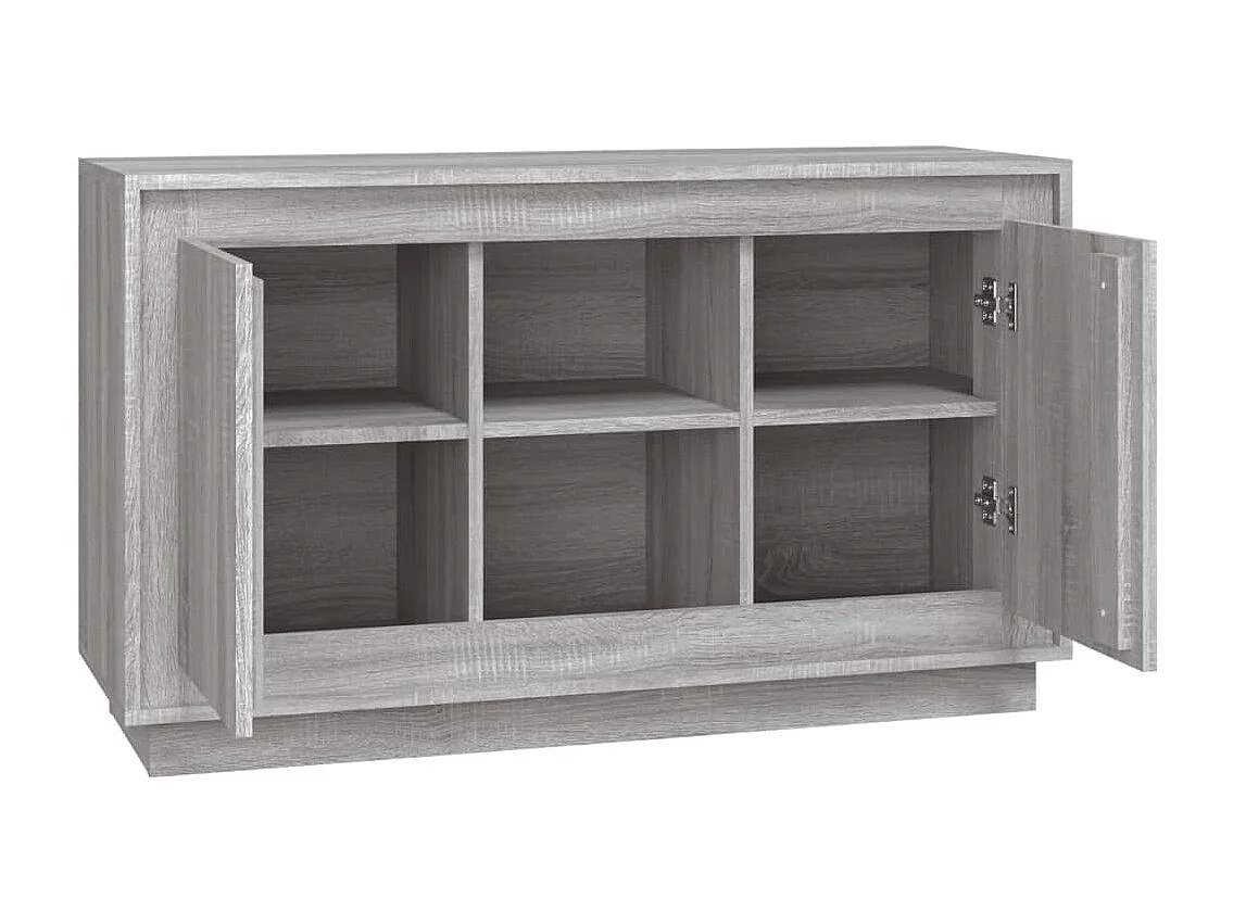 Petit buffet 2 portes 1 étagère extérieure 102cm – Modèle Novila-Couleur Chêne gris