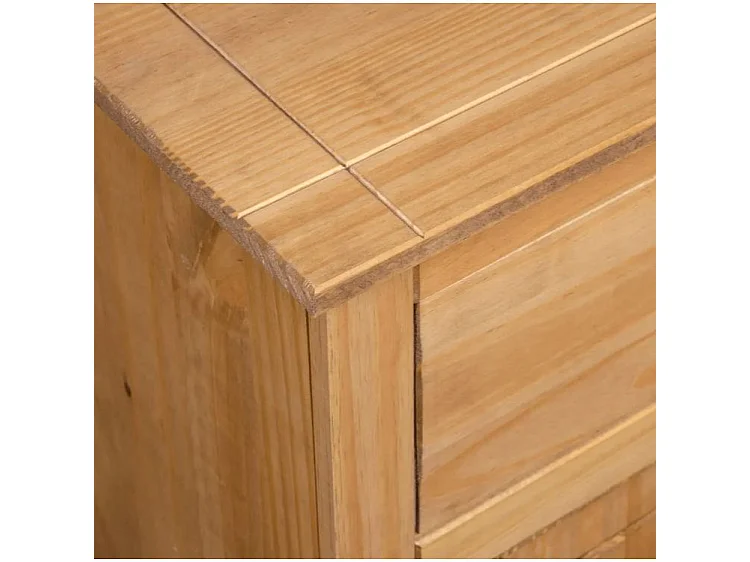 Buffet 3 portes 3 tiroirs en bois de pin massif Autika 135cm – Élégance rustique et praticité-Couleur Naturel