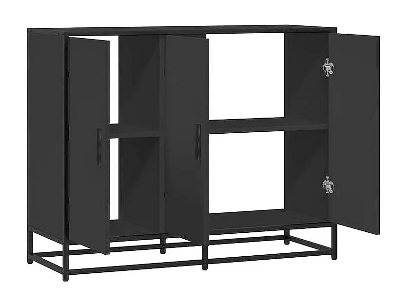 Buffet noir 94x35x76 bois d’ingénierie