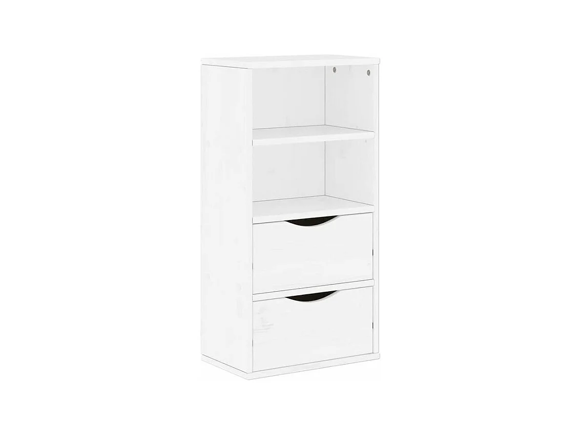 Armoire latérale tiroirs ODDA blanc 40x24x79 bois massif pin