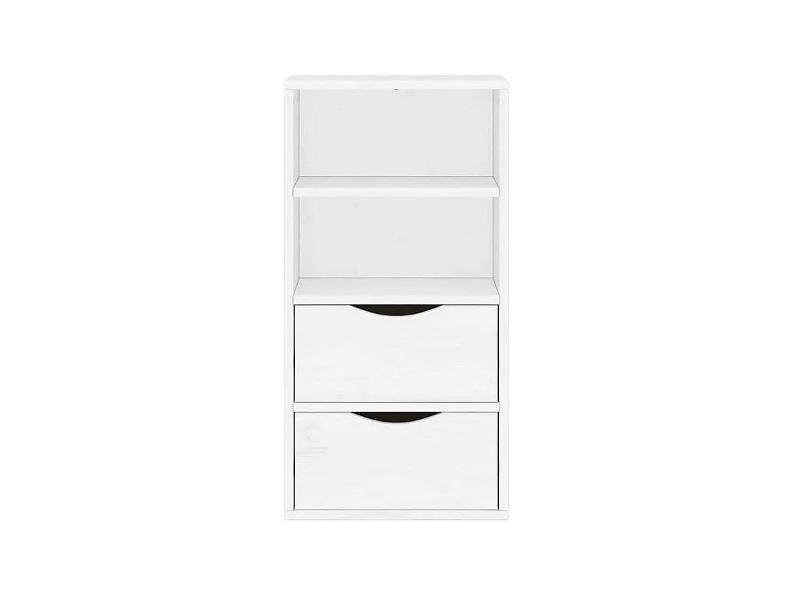 Armoire latérale tiroirs ODDA blanc 40x24x79 bois massif pin