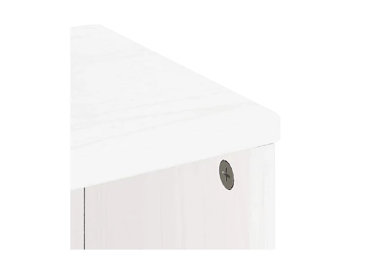 Armoire latérale tiroirs ODDA blanc 40x24x79 bois massif pin