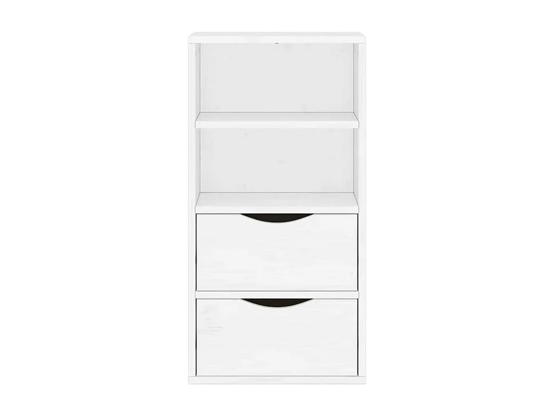 Armoire latérale tiroirs ODDA blanc 40x24x79 bois massif pin