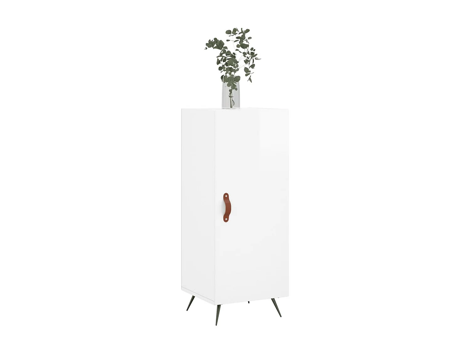 Buffet Blanc brillant 34,5x34x90 Bois d'ingénierie